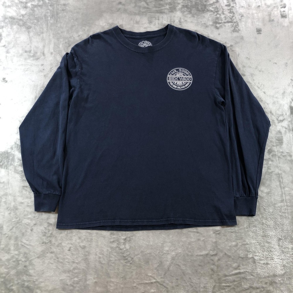Sex Wax Shirt Mens Large Blue Mr Zogs Original Logo Graphic Long Sleeve Surf Tee