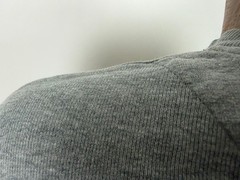Vintage 90s Ribbed Knit Henley Shirt Men XL Boxy Minimal Outdoors Gray Stretchy
