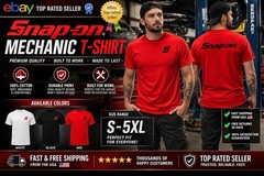 Mechanic T-Shirt Snap-On Style | 100% Cotton Work Tee | Durable Print | Men’s
