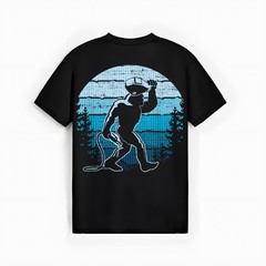Vintage Bigfoot Welder, Funny Sasquatch Welding – Retro Blue T-Shirt