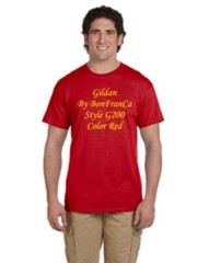 Gildan G200 Red Adult Ultra Cotton T Shirt G2000 Sizes S ~ 5XL S / s Rojo cam