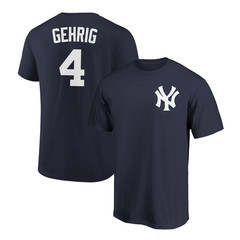 Lou Gehrig T-Shirt New York Yankees Player Name and Number Soft Jersey Tee