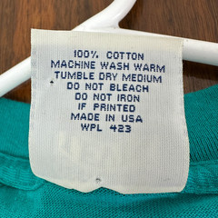 Vintage Levis 501 “Button Your Fly” Tee 90s Single Stitch T Shirt Teal Med Vtg