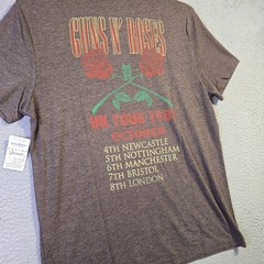 LUCKY BRAND Guns n Roses Mens Large Brown Casual Metal Music Rock Skull NWT