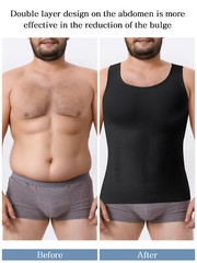 Men Body Shaper Slimming Tummy Vest Compression Shirt Tank Faja camisa de hombre