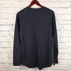 Lot of 2 BYLT Drop Cut Button Henley Long Sleeve Shirt Navy Blue Size Small