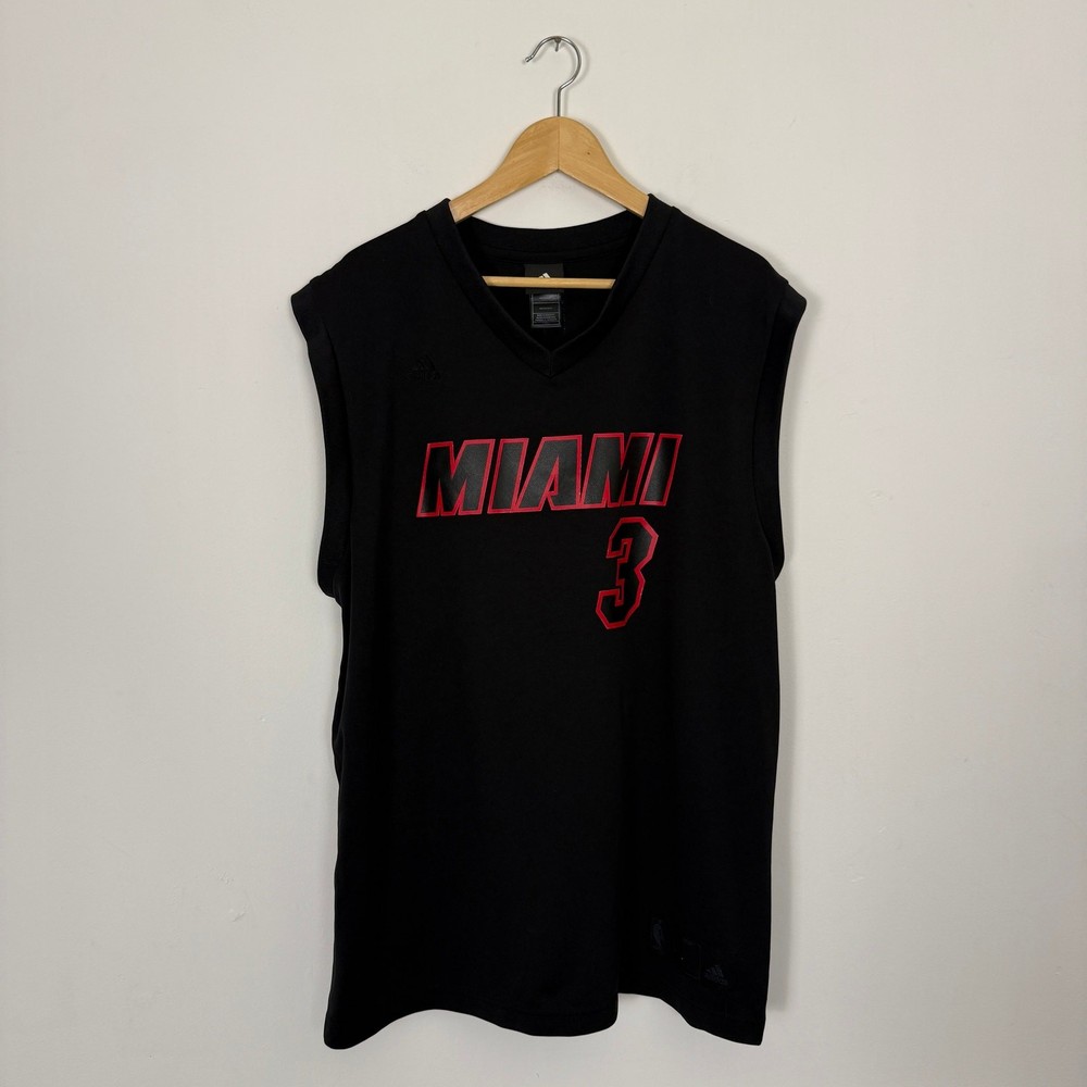 Vintage Y2K Miami Heat Adidas Dwyane Wade NBA Basketball Jersey Black Large