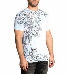 Xtreme Couture by Affliction Men’s T-Shirt SCRAP HEAP Biker White MMA