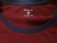 Hurley – T-Shirt – Mens Large – Red Yellow Navy Blue