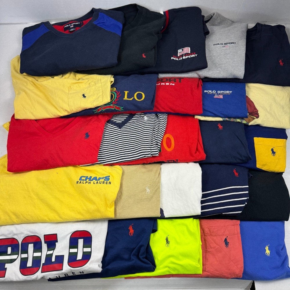 Wholesale Lot of 25 Ralph Lauren Men’s T-Shirts (Assorted Sizes)