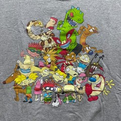 Nickelodeon Adult Teen 90s Characters Crew Neck T-Shirt Size Medium