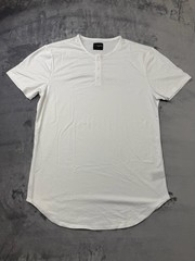 Cuts Clothing Elongated Henley T-Shirt Men’s XL White