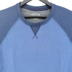 Orvis Classic Collection Pullover Shirt Mens Blue Large Long Sleeve Size L