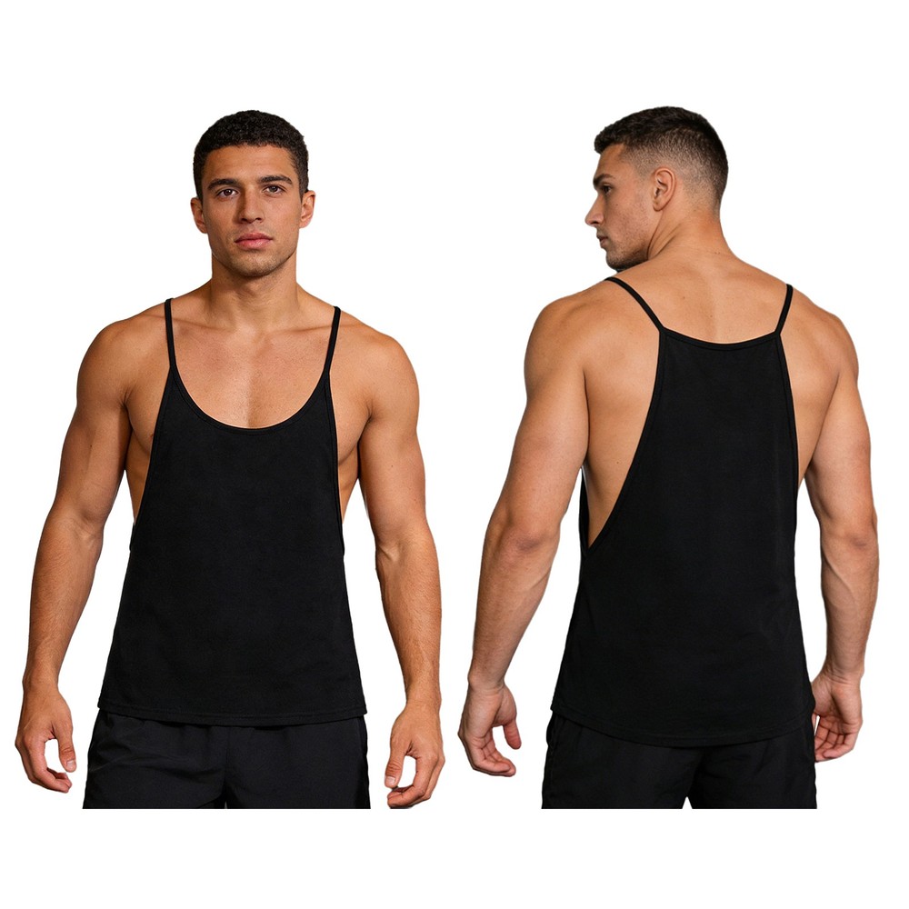 Men’s Shirts Daily Wear Tank Top Stripe Vest Basic T-Shirt Beach Clothing Gym