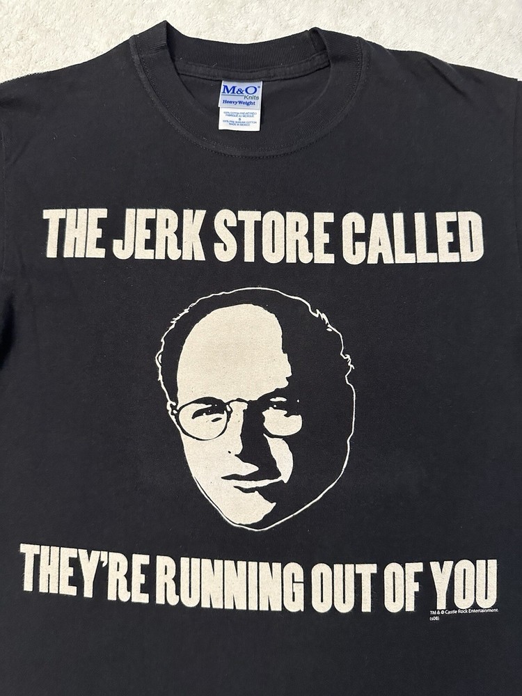 Vintage 2000s Y2K George Costanza Seinfeld TV Show Jerk Store Joke T-Shirt S NEW