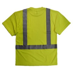HI VIS SHORT SLEEVE T SHIRT ANSI CLASS 2 REFLECTIVE VISIBILITY ROAD WORK SAFETY