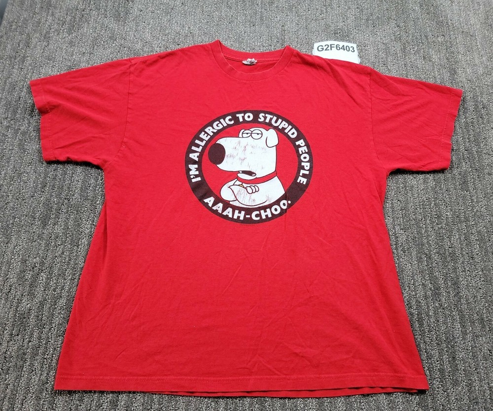 Delta Men Shirt XL Red Heavy Family Guy Funny Novelty Graphic Modern TV Cartoon
