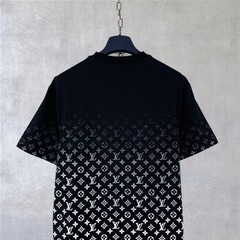 Louis Vuitton LV Monogram Logo Gradient Cotton Crewneck T-Shirt Black Size M