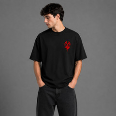 Men’s Oversized Graphic Tee Japanese Anime Style Streetwear Heavy Cotton T-Shirt