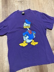 Vintage 90s Mickey Unlimited Donald Duck Single Stitch Tshirt Purple Mens Large