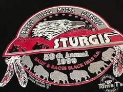 Vintage 1990s 1999 Sturgis Motorcycle Rally Black Hills Graphic T-Shirt, L NEW