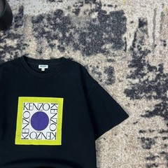 Kenzo Vintage Big Box Logo Waffle T-Shirt 1TS105 Designer Textured Tee