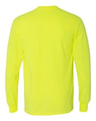 High Visibility Work Safety Green Long Sleeve Shirts Gildan 6 Pack Hi Vis Work
