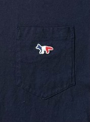 Maison Kitsuné ‘Tri Color Fox Patch’ Logo T-Shirt Medium Paris