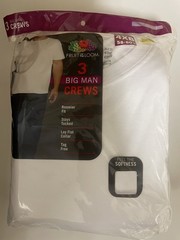 Men’s Fruit Of The Loom T-Shirts Crew Neck White 5-6Pack Slightly Imperfect