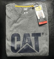 CAT Caterpillar Men’s Relaxed Fit T Shirt, Color Gray, Size Medium, Durable. ￼