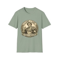 Unisex Softstyle T Shirt Roman Coin Statue Finger Guns Ancient Humor