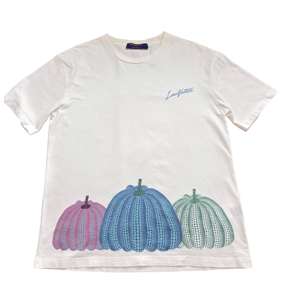 used LV x Yayoi Kusama Pumpkin Graphic T-Shirt White Large RM232H