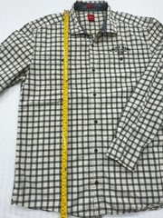 S.Oliver Men’s White Plaid Cotton Button-Up Shirt L/XL Long Sleeve