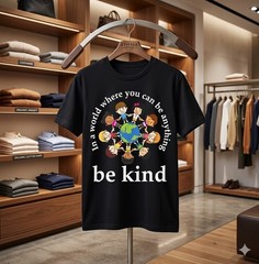 In A World Be Kind Kids Earth World Kindness Day Teachers T-Shirt – H077