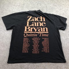 Zach Bryan Shirt Mens Large Black Quittin’ Time Tour Graphic Tee Music Concert