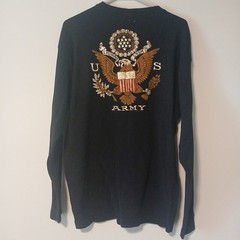 Brothers In Arms Outfitters US ARMY Eagle Black Waffle Fabric Pullover Size XL