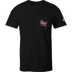 HOOEY “PABST BLUE RIBBON” BLACK W/RED & WHITE T-SHIRT HT1638BK