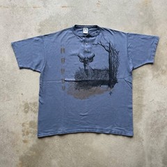 Vintage 90s Deer Shirt Size XXL Blue JPP Nature Outdoor Buck Henley Art Woods