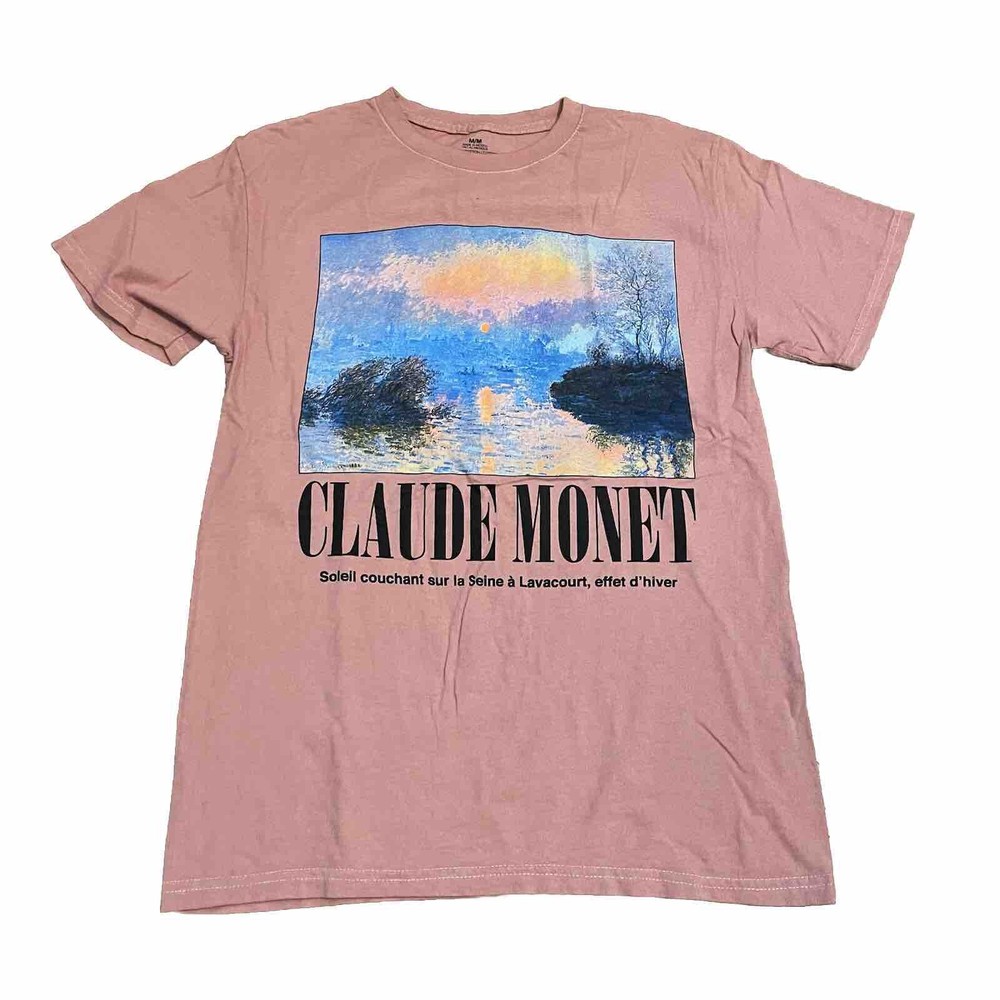 Claude Monet Art Shirt Men’s Medium T-Shirt Pink NWOT Tee Painting Outdoor