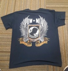 POW MIA T-Shirt Size L Vintage 90’s Dark Blue-see Description