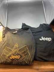 2 JEEP T-Shirts 2XL. JEDCO Men’s 100% Cotton Black and Graphic Print & Ring Spun