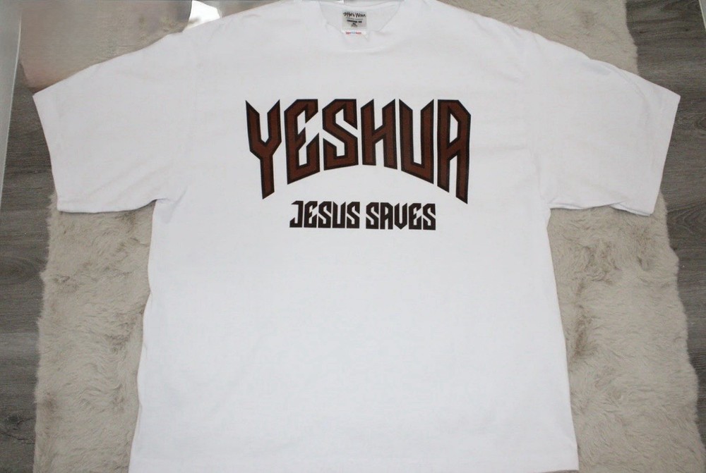 NWOT ShakaWear 100% Cotton Yeshua Jesus Saves Large Cropped T Super Max Heavy
