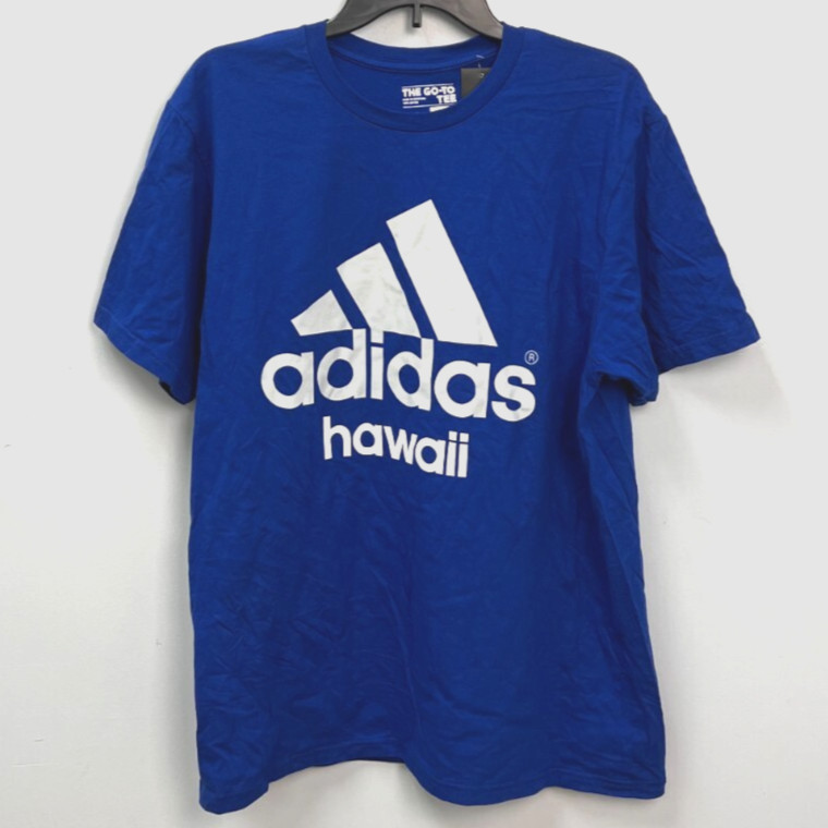 Adidas The Go-To Tee Blue Cities & Plain 3 Striped Logo Graphic T-Shirt adults