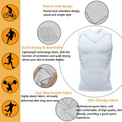 Men Compression Tank Top Workout Shirt Male Slimmer Body Shaper Vest Running Gym