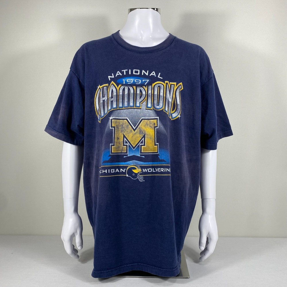 Vintage 1997 National Champions Michigan Wolverines Single Stitch T-shirt