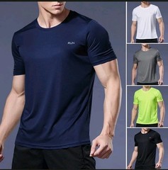 Unisex Atheltic Cut, Training Shirt Breathable Elastic Fitness Gym T Shirt