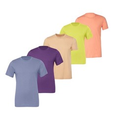 5 Pack Bella Canvas Mens T Shirts Short Sleeve Crew Neck Cotton Tees Medium B1