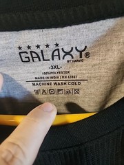 Galaxy Men’s Sz 3XL Long Sleeve Thermal Shirt Black Machine Washable Cold