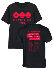 KPOP Premium Printed T-Shirt BTS Tour Front & Back 5 Styles Black Kid Adult Teen