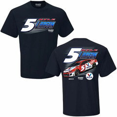 CHECKERED FLAG SPORTS KYLE LARSON #5 NASCAR NAVY BLUE VALVOLINE T SHIRT J3064